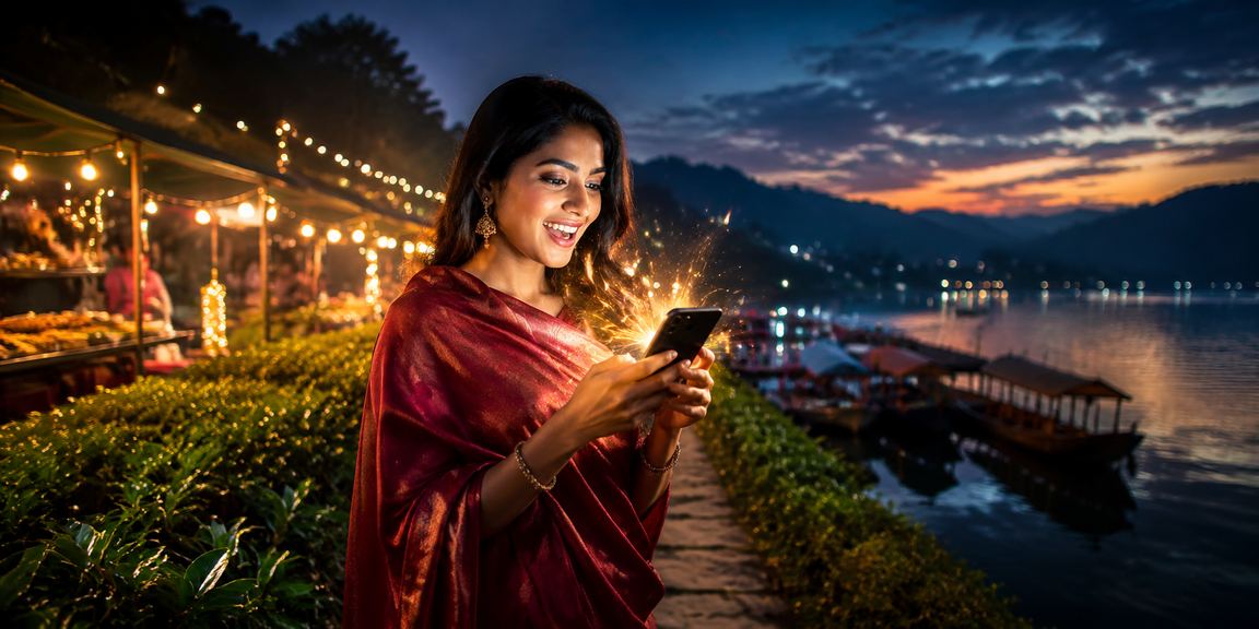 রাঙামাটির চা বাগানে মোবাইলে 7u7 দায়িত্বশীল গেমিং সচেতনতার দৃশ্য